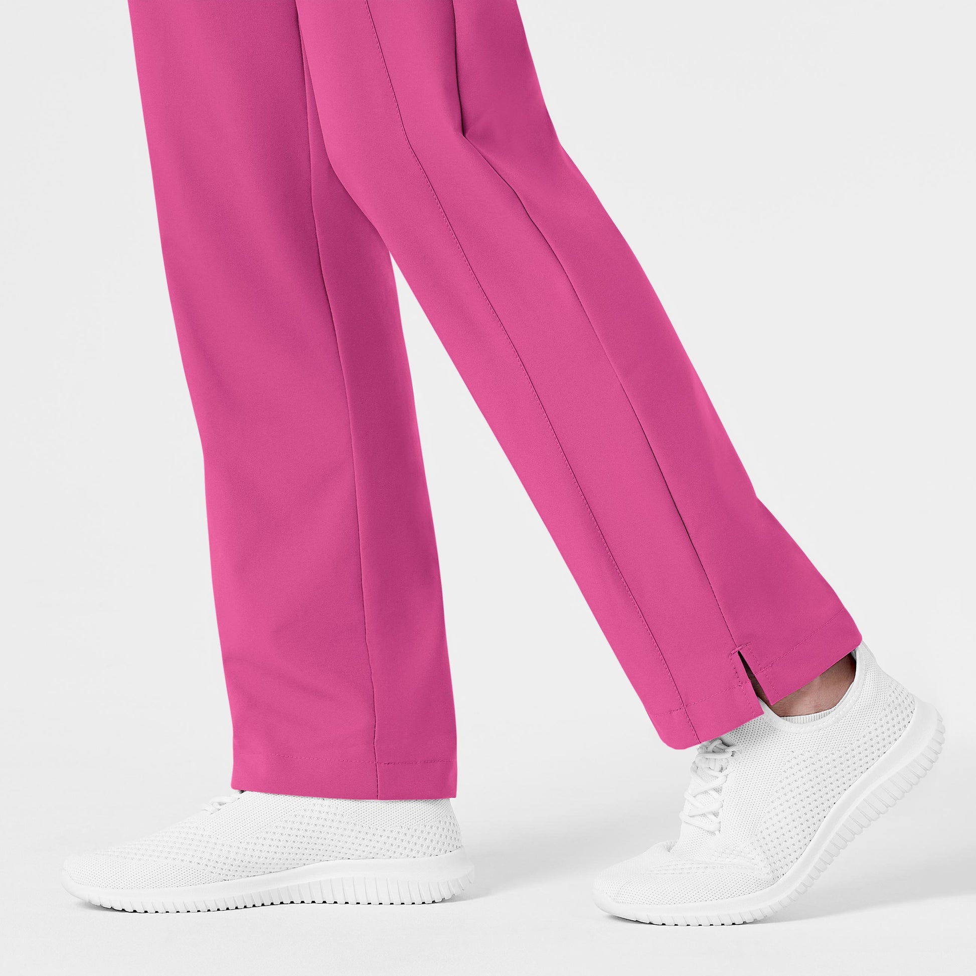 W123 5155 Flat Front Cargo Scrub Pants Hot Pink Model Image Alternate | Wink