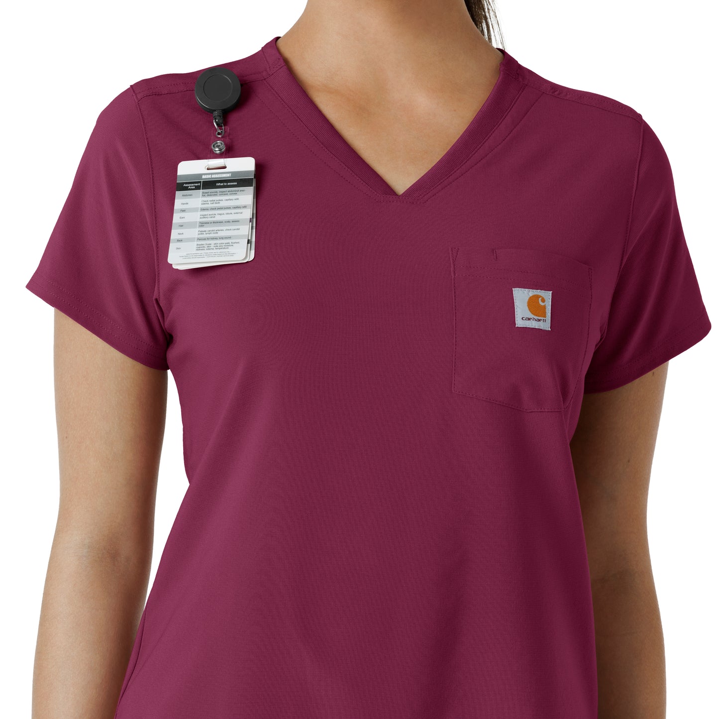 Force Cross-Flex C13410 Tuck-In Scrub Top Wine Model Image Alternate | Carhartt