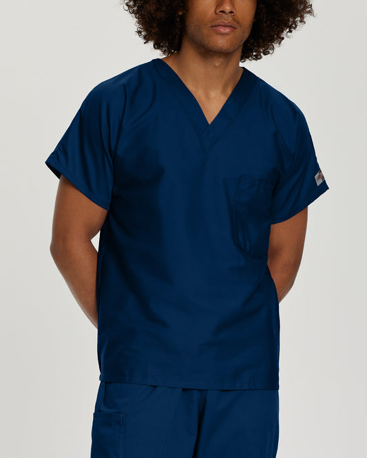 Scrub Zone 71221 Unisex 1 Pocket V Neck Scrub Top Navy Image