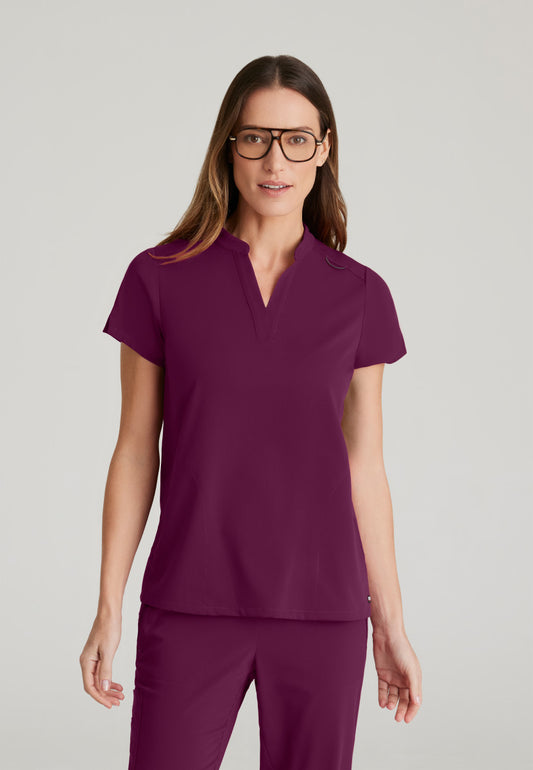 Greys Anatomy Stretch GRST230 Avery Scrub Top Wine