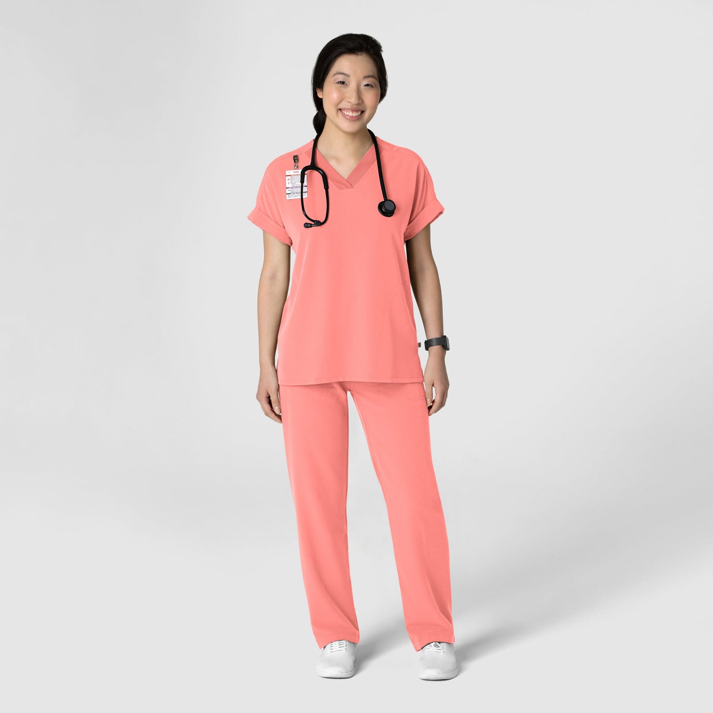 Nova 5232 Women's Stovepipe High-Low Hem Scrub Pants Paradise Pink