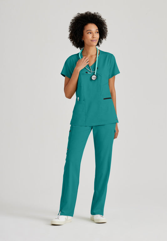 Greys Anatomy Stretch GRST001 Kim Scrub Top Teal