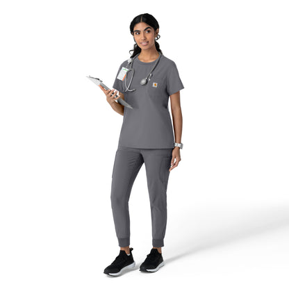 Force Cross-Flex C13510 Women's Crew Neck Scrub Top Pewter