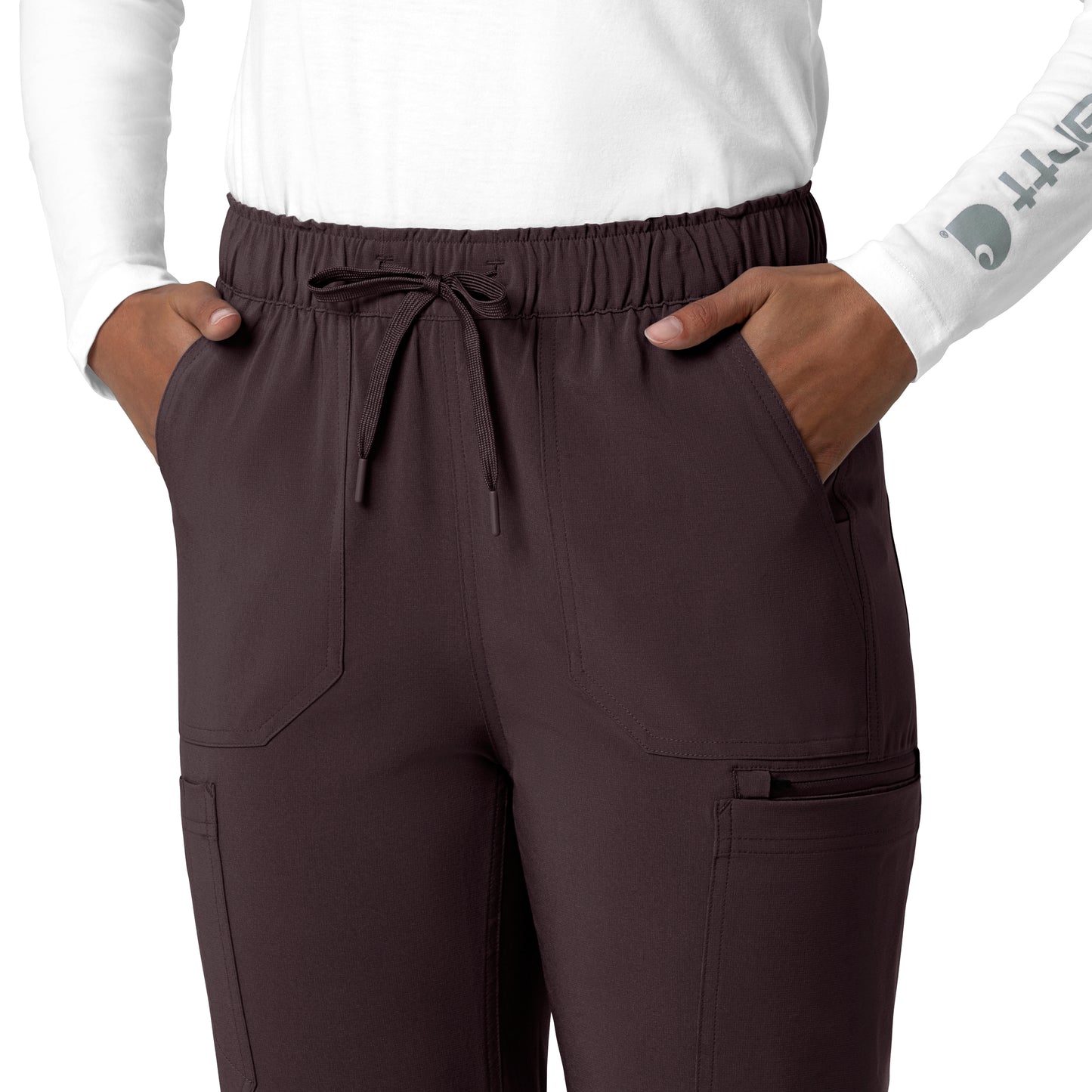 Force Cross-Flex C53210 Women's Straight Leg Cargo Scrub Pants Dark Sepia