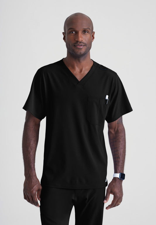 Skechers SK0112 Structure Scrub Top Black Model Image Front | Barco