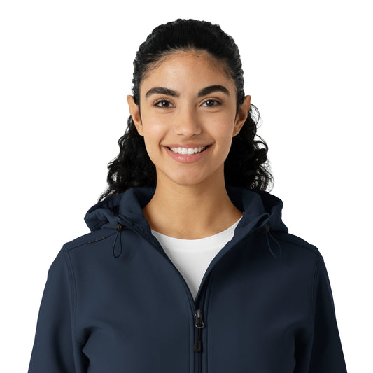 Layers C85023 Bonded Fleece Hoodie Navy Model Image Left Side | Carhartt