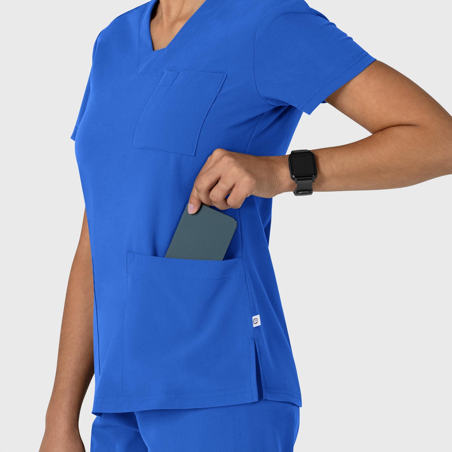 Nova 6132 Flex-n-Reach V-Neck Scrub Top Royal Model Image Alternate | Wink