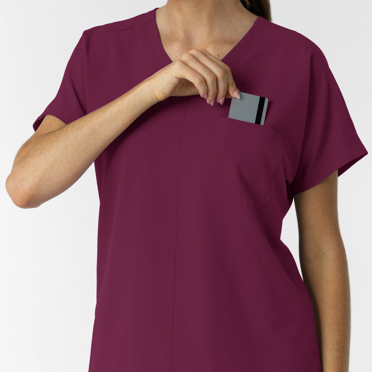 NURTUR 6280 Women's Drop Shoulder Tunic Scrub Top Wine