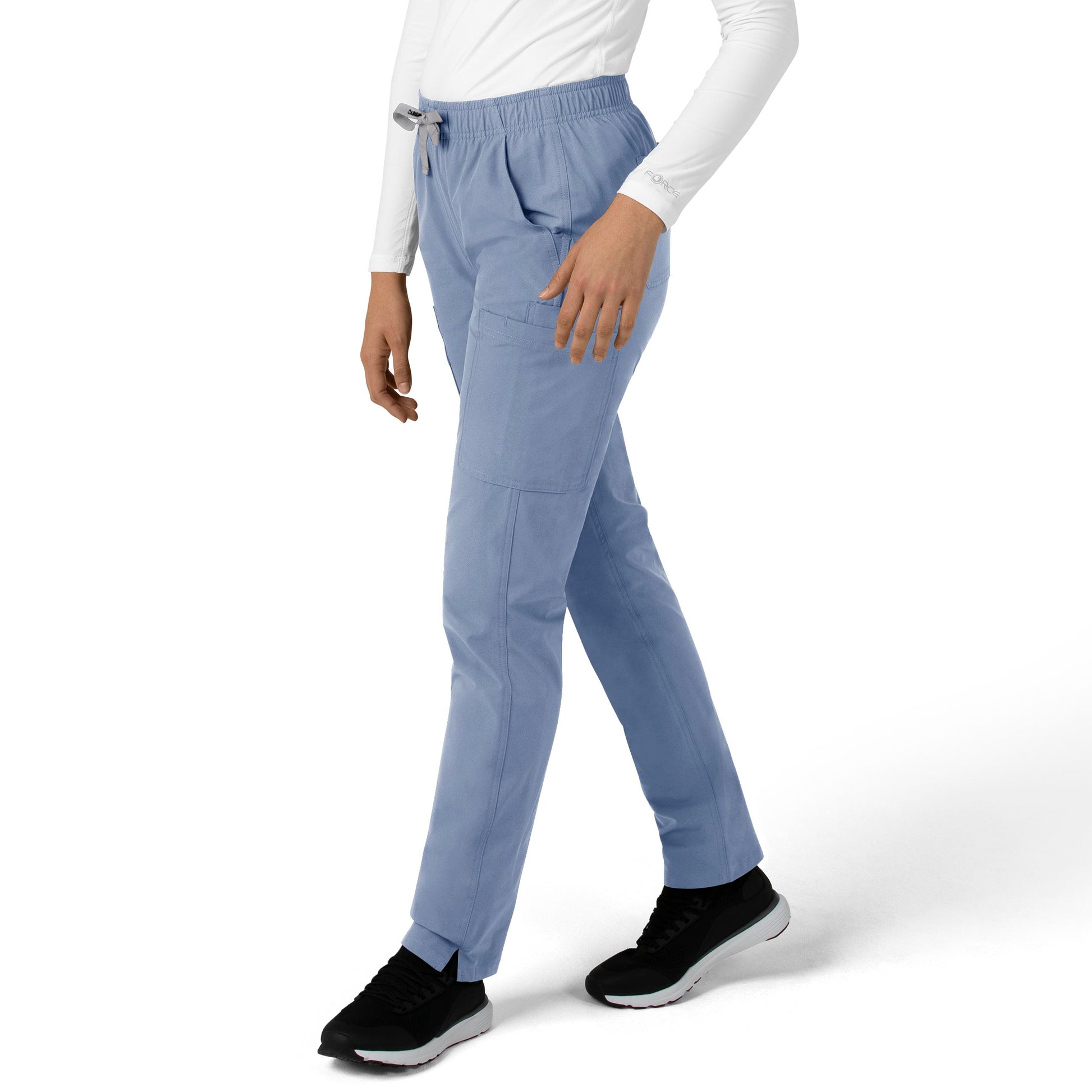 Force Essentials C51213 Straight Leg Scrub Pants Ceil Blue Model Image Right Side | Carhartt