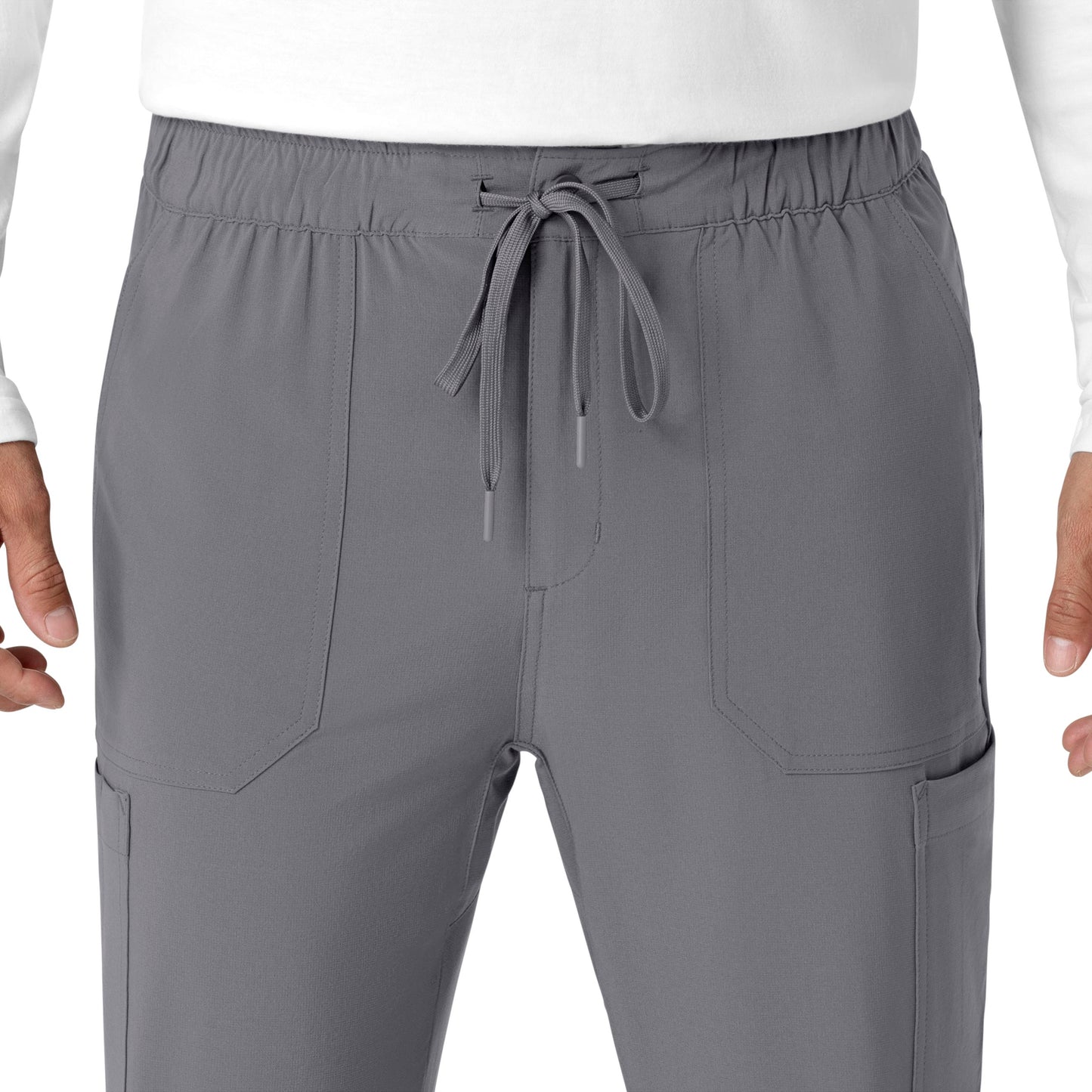 Force Cross-Flex C56310 Men's Jogger Scrub Pants Pewter Model Image Left Side | Carhartt