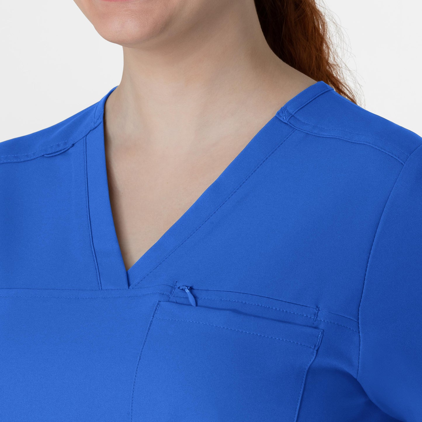 Thrive 6222 V-Neck Tuck-In Scrub Top Royal Model Image Left Side | Wink