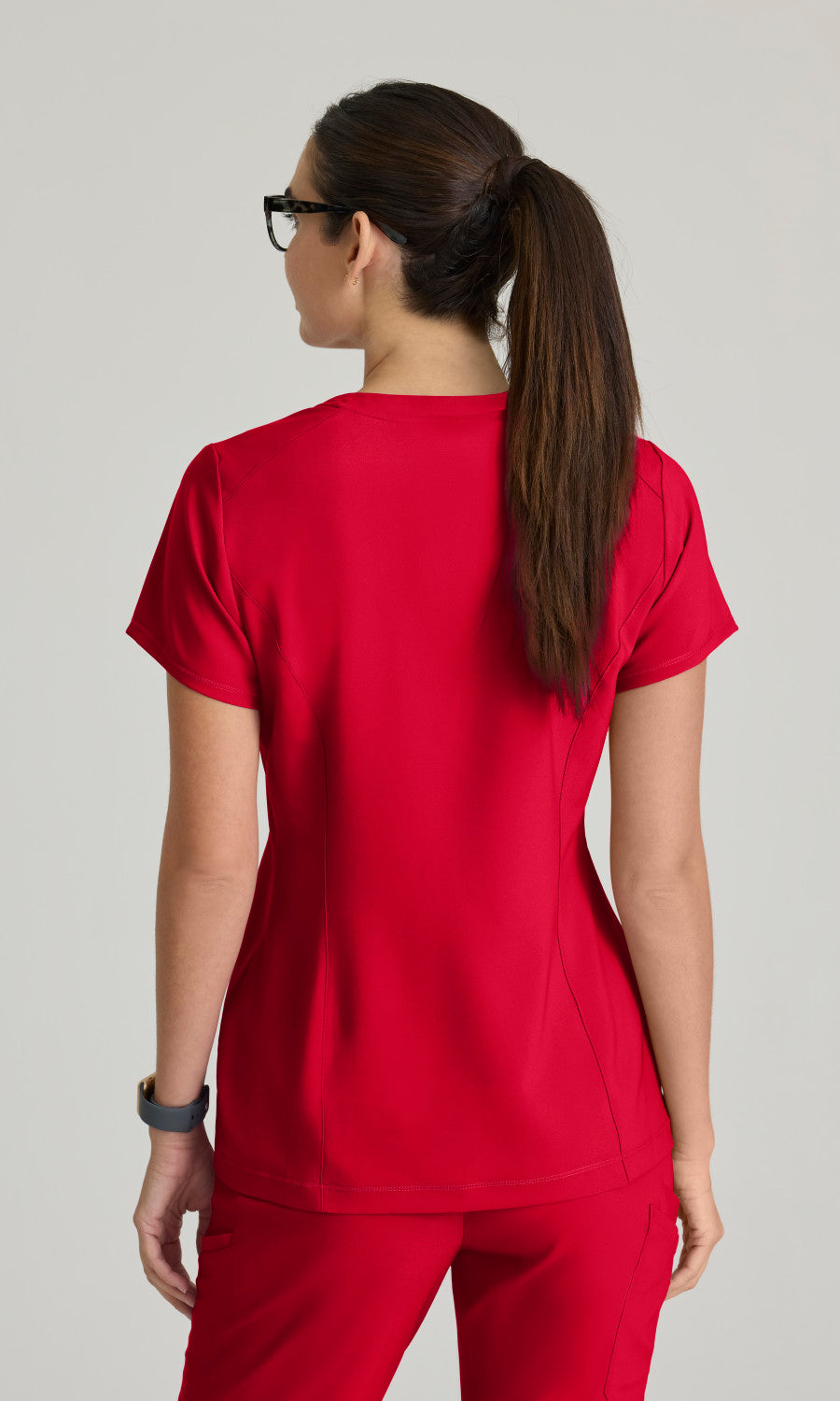 Grey's Anatomy Evolve GSST181 Sway Tuck-In Scrub Top True Red