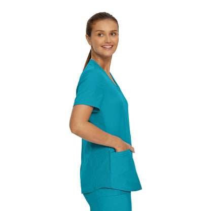 Forward LT100 Women's 3 Pocket V Neck Scrub Top Teal Image