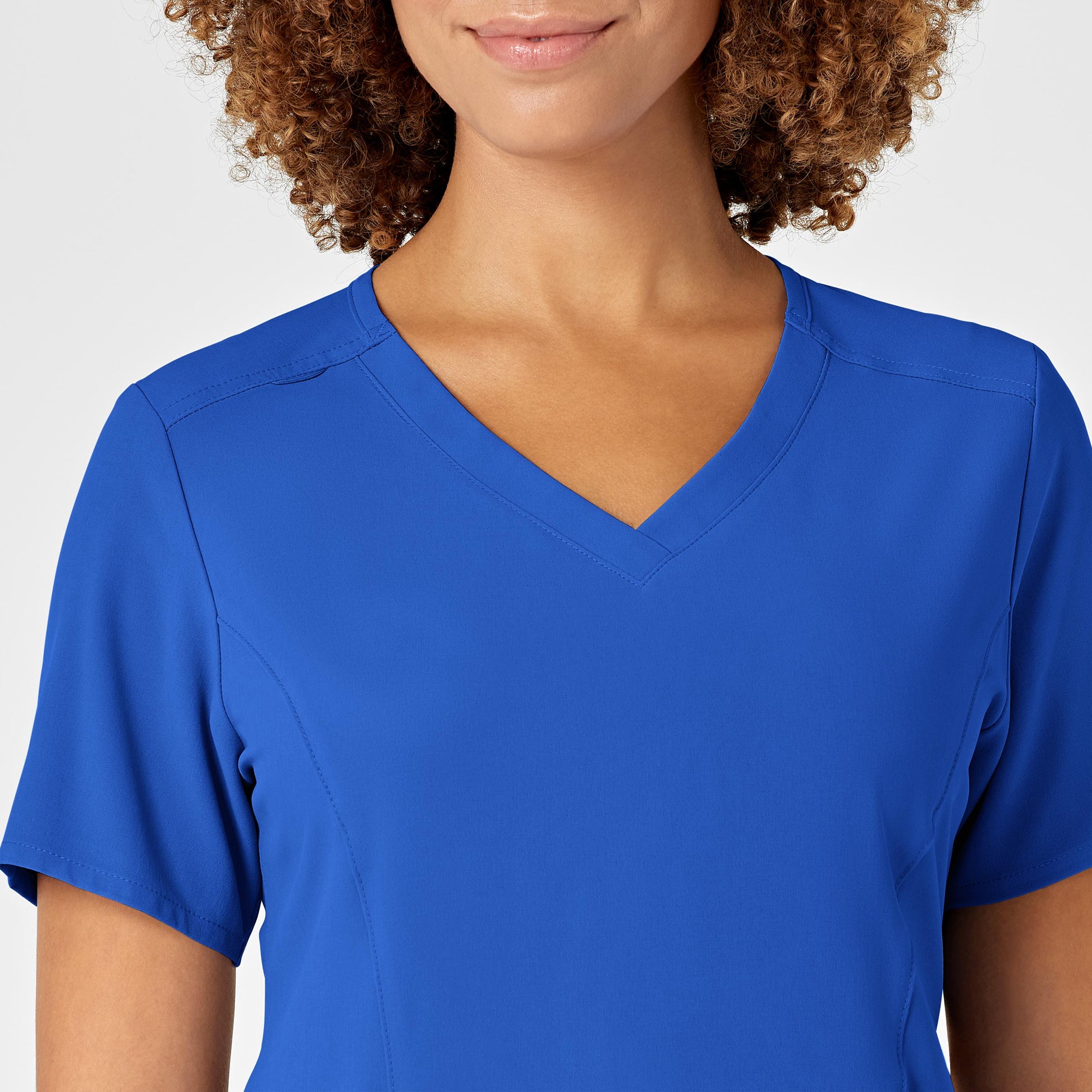 RENEW 6134 V-Neck Scrub Top Royal Model Image Left Side | Wink