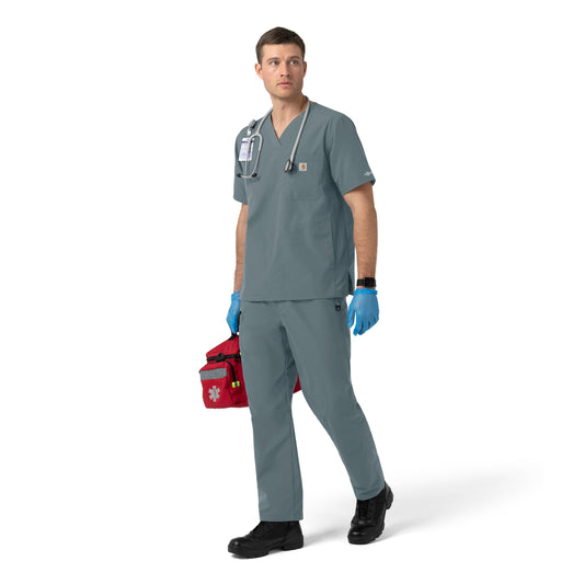 Rugged Flex C16239 Men's Ripstop V-Neck Scrub Top Rolling Thunder