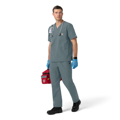 Rugged Flex C16239 Men's Ripstop V-Neck Scrub Top Rolling Thunder