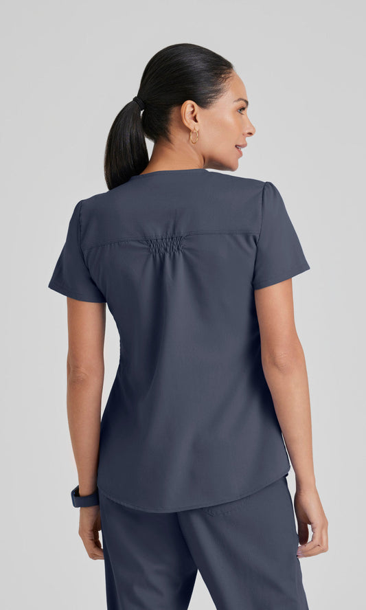 Grey's Anatomy 71166 Aubrey Scrub Top Steel