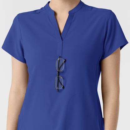 RENEW 6734 Women's Mandarin Collar Scrub Top Galaxy Blue