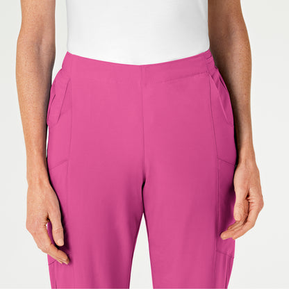 W123 5155 Flat Front Cargo Scrub Pants Hot Pink Model Image Left Side | Wink