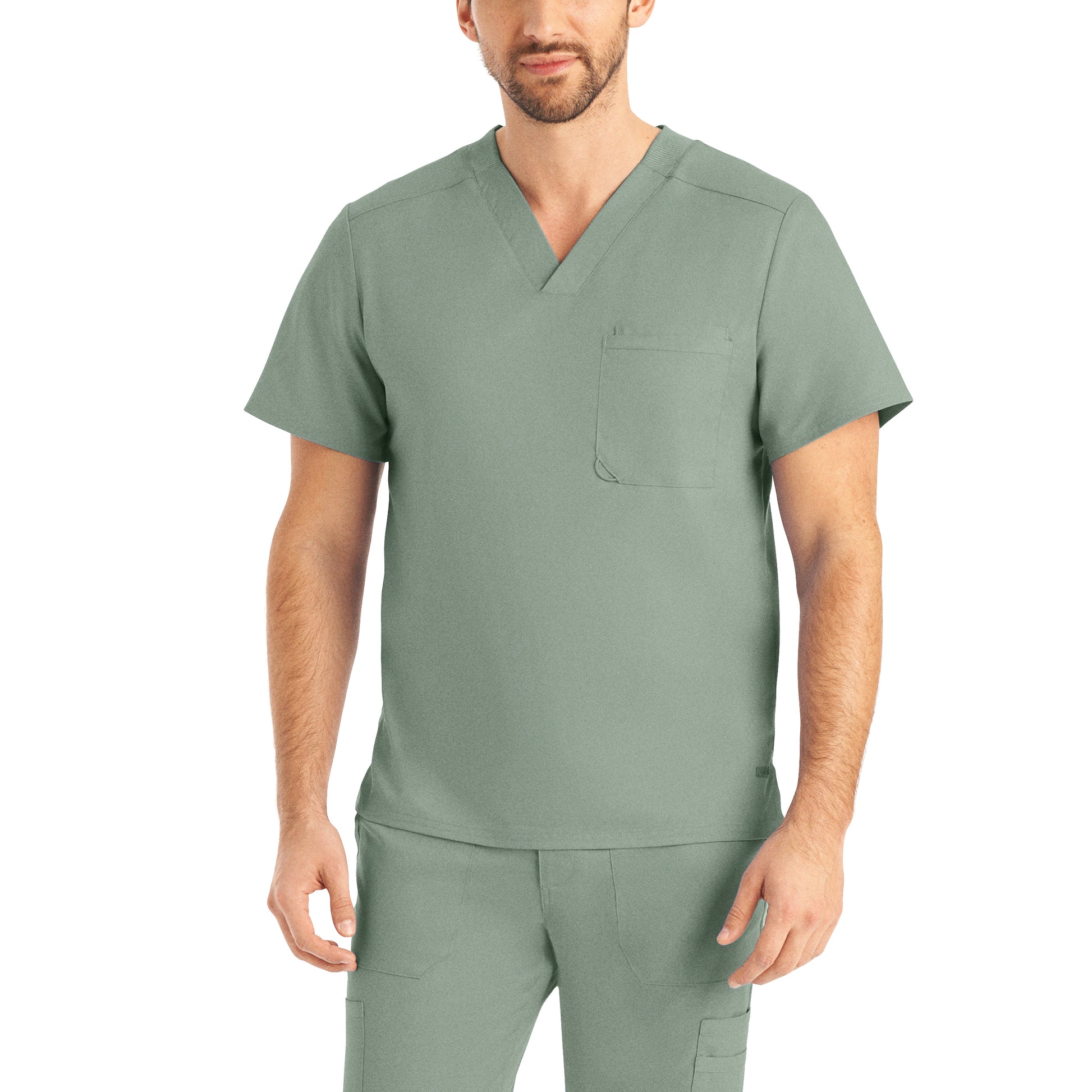 ProFlex LT108 Men's 2 Pocket V Neck Scrub Top Seagrass Image