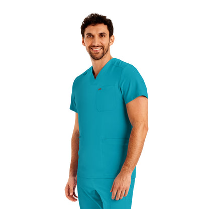 Forward LT110 Men's 4 Pocket V Neck Scrub Top Teal Image