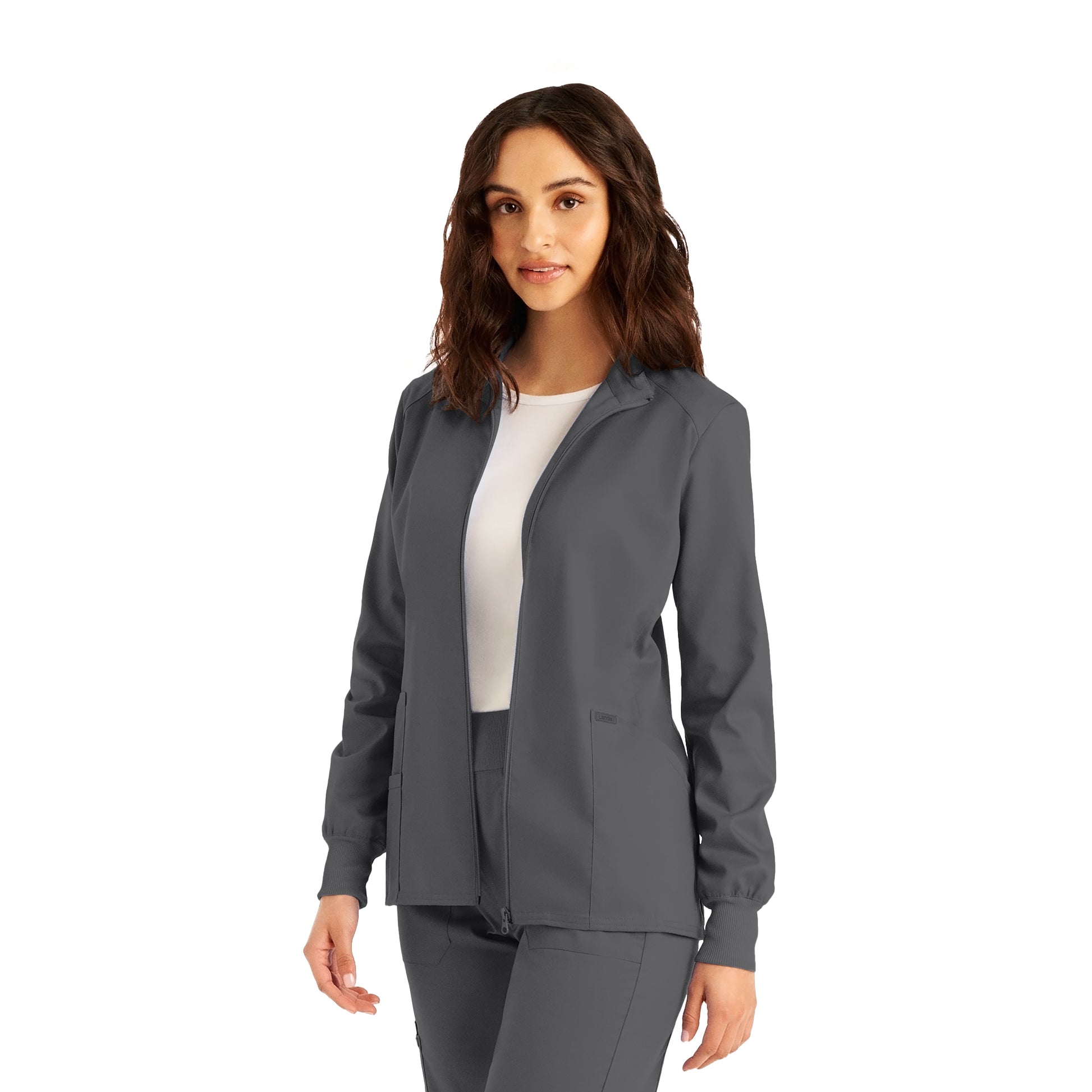 ProFlex LJ701 Women's 3 Pocket Scrub Jacket Steel Image