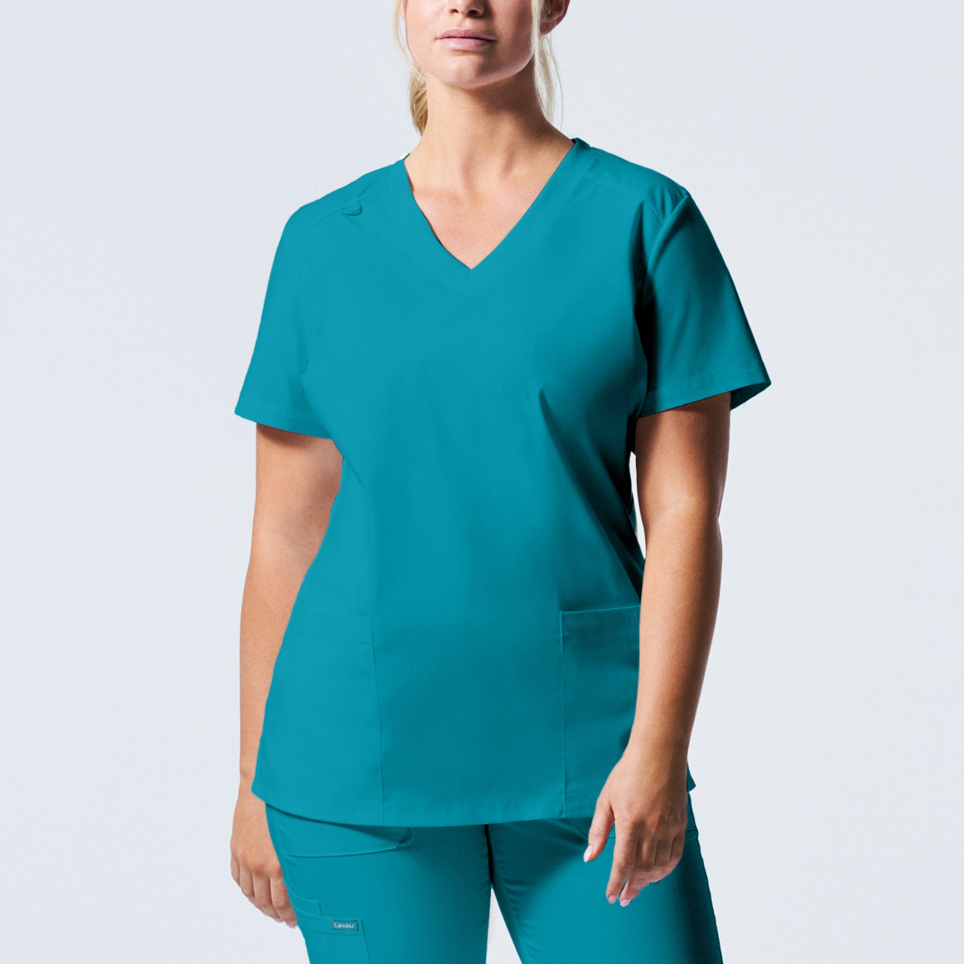 ProFlex LT105 Women's 3 Pocket V Neck Scrub Top Teal Image