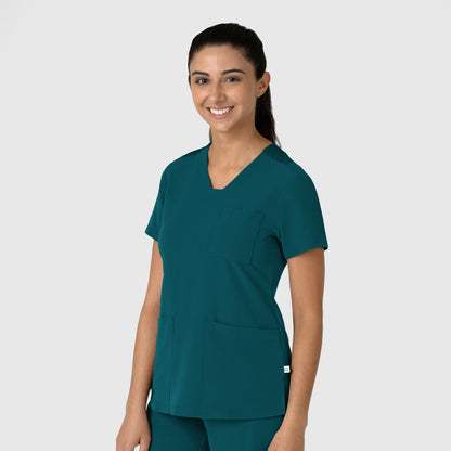 Nova 6132 Flex-n-Reach V-Neck Scrub Top Caribbean Model Image Right Side | Wink