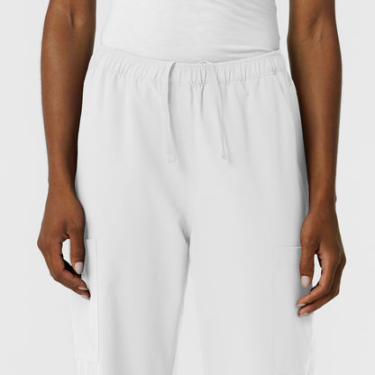 NURTUR 5180 Women's Straight Leg Cargo Scrub Pants White