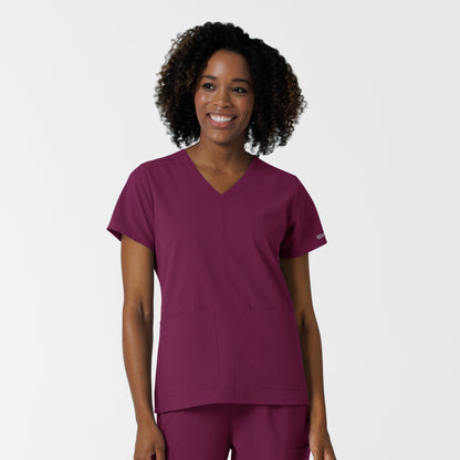 NURTUR 6180 Women's V-Neck Scrub Top Wine