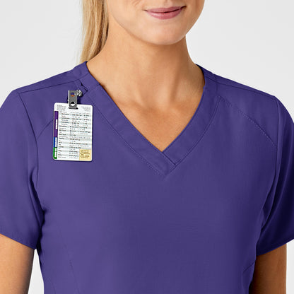 W123 6155 Stylized V-Neck Scrub Top Grape Model Image Alternate | Wink