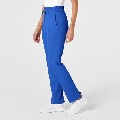 RENEW 5334 High Waist Slim Leg Scrub Pants Royal Model Image Right Side | Wink