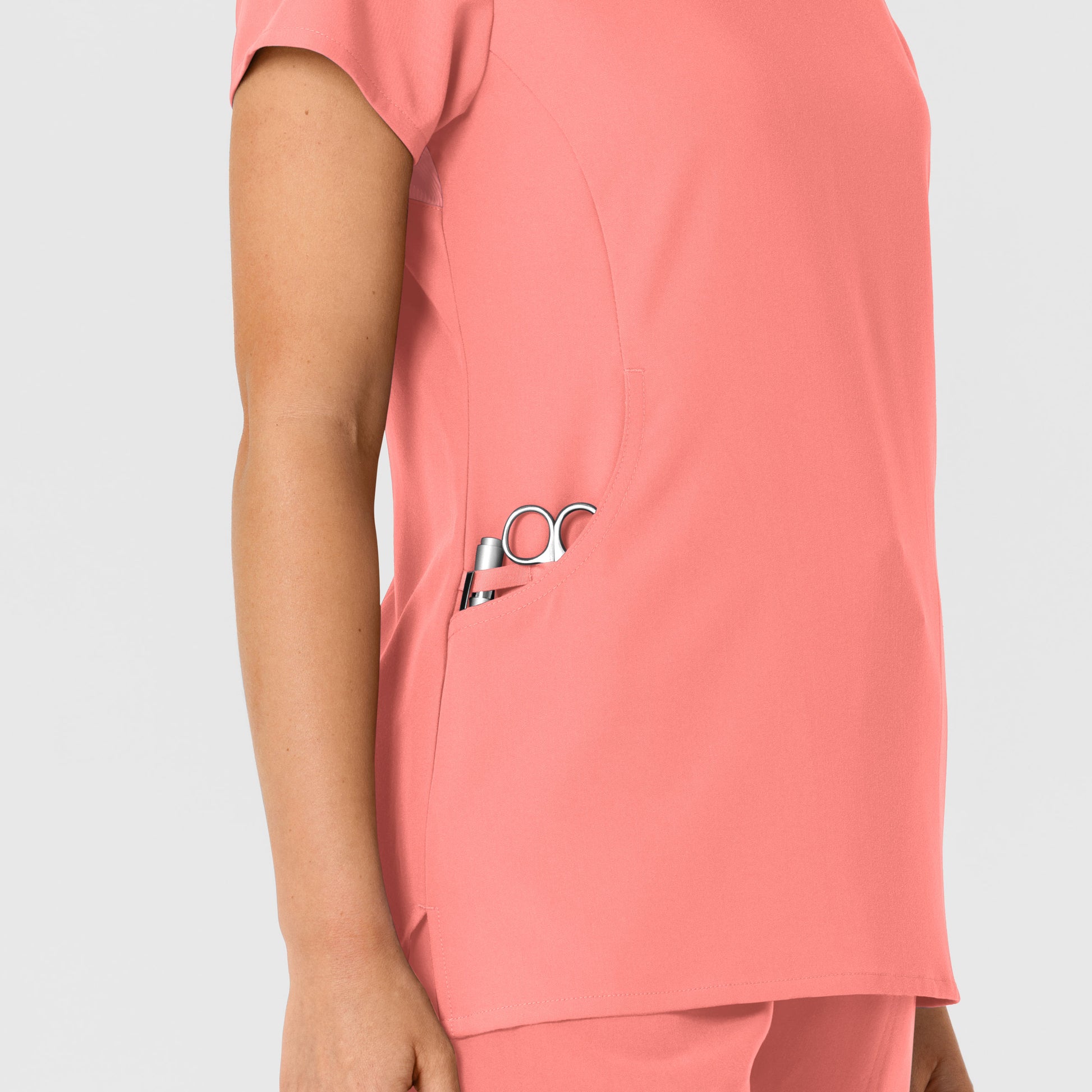 Nova 6432 Women's Flex-n-Reach Shoulder Panel V-Neck Scrub Top Paradise Pink