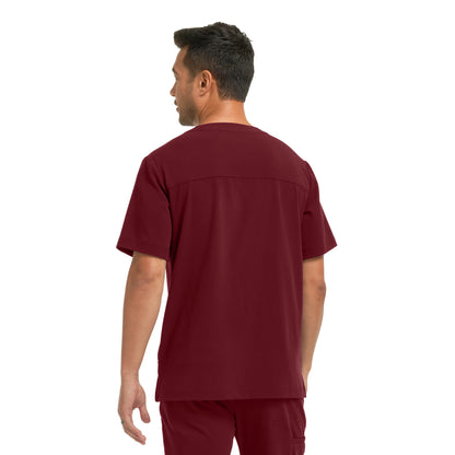 CRFT WT151 Men's 4 Pocket V Neck Scrub Top Wine Image