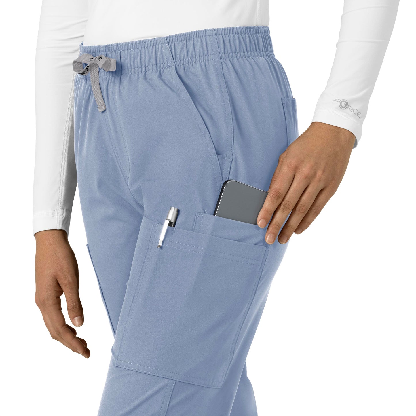 Force Essentials C51213 Straight Leg Scrub Pant Ceil Blue Model Image Alternate | Carhartt