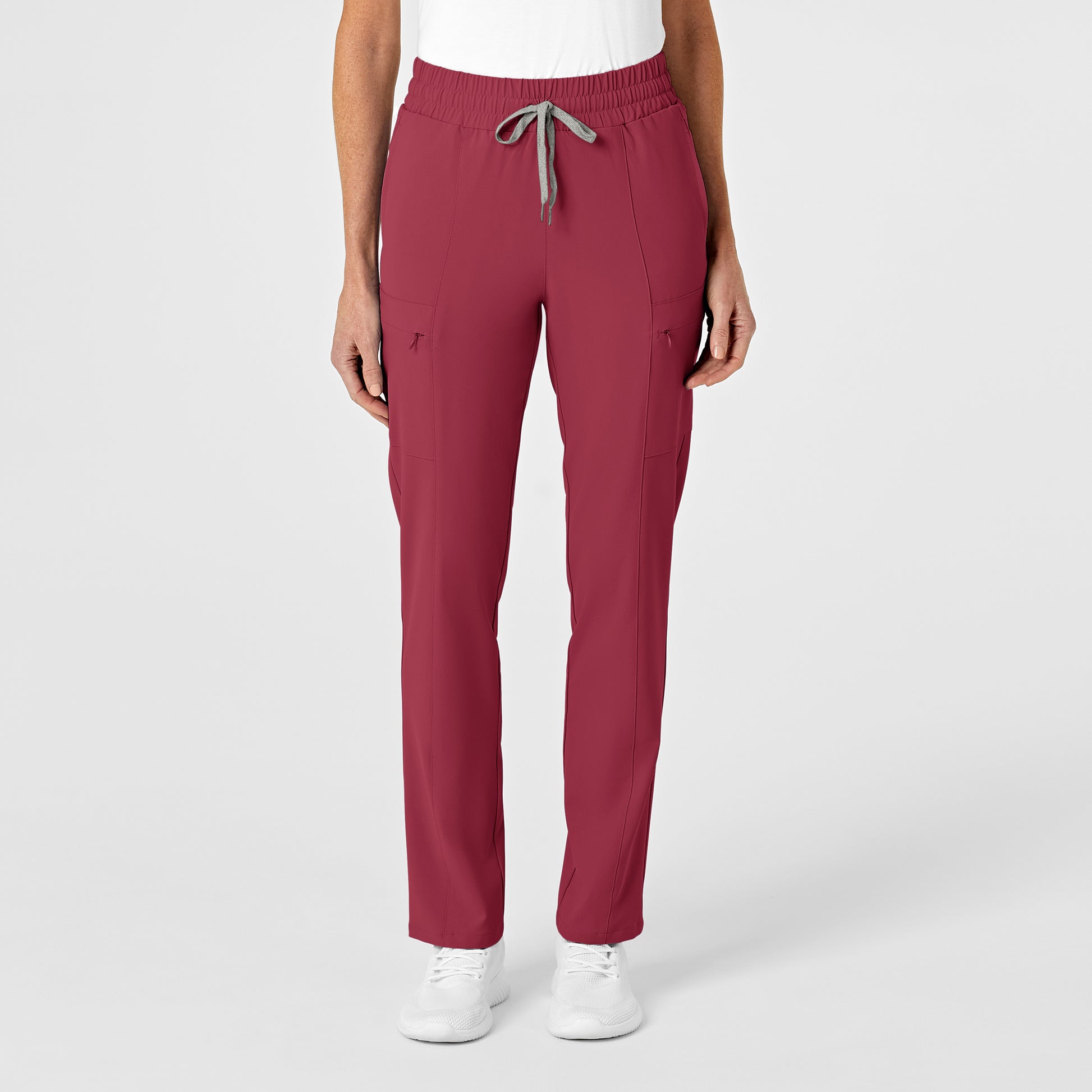 RENEW 5334 Women's High Waist Slim Leg Scrub Pants Ruby