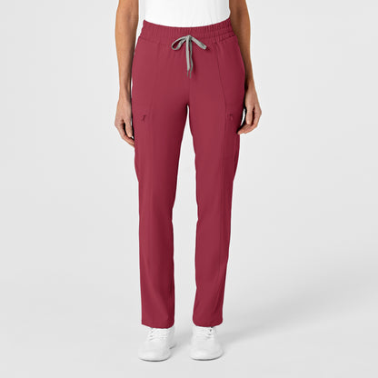 RENEW 5334 Women's High Waist Slim Leg Scrub Pants Ruby