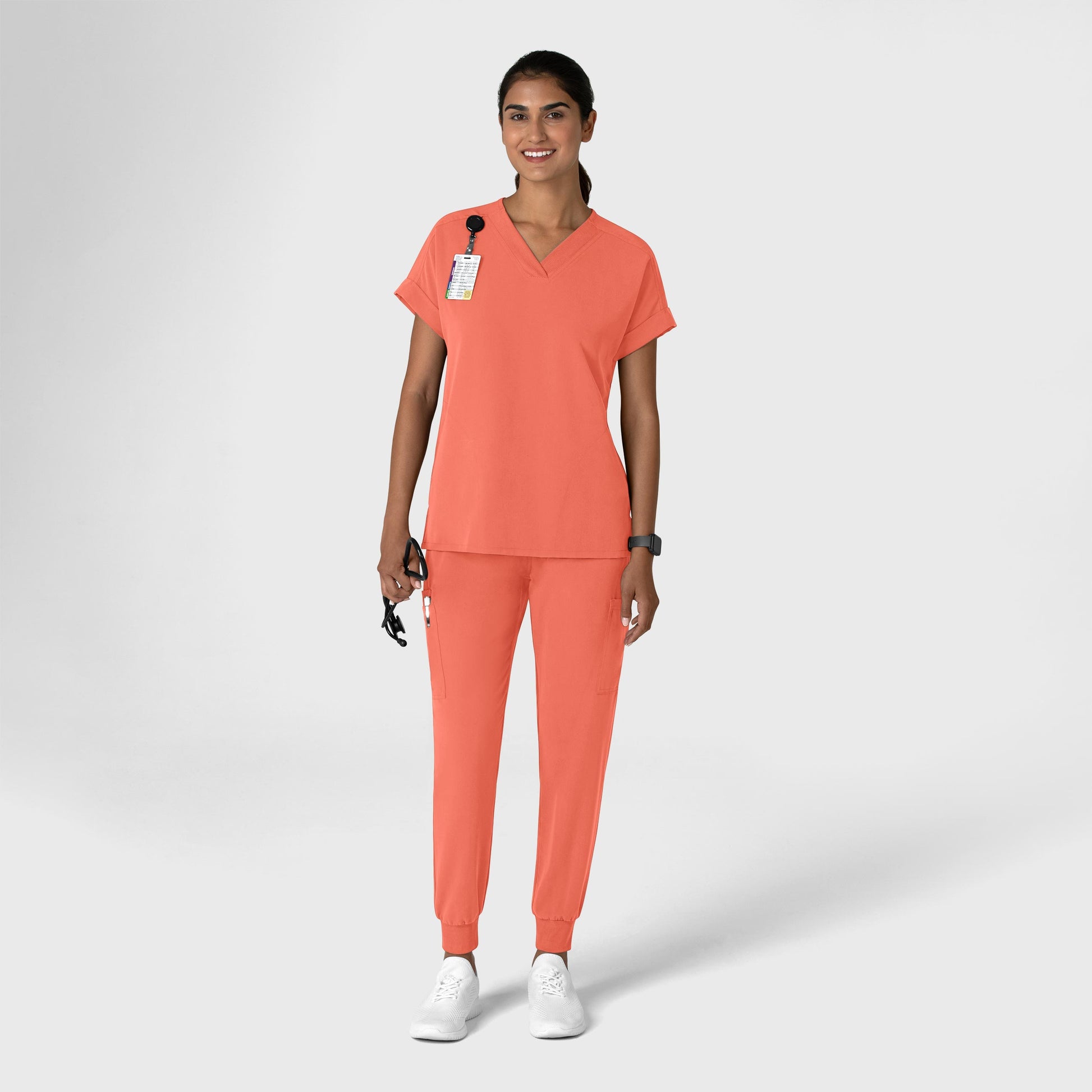 Nova 5132 Jogger Utility Scrub Pants Sugar Coral Model Image Alternate | Wink