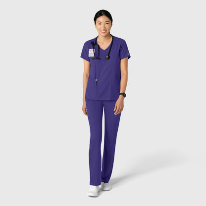 Boundless 6251 2-Pocket V-Neck Scrub Top Grape Model Image Alternate | Wink