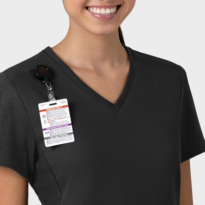 Thrive 6522 Flex-n-Reach V-Neck Scrub Top Black Model Image Left Side | Wink