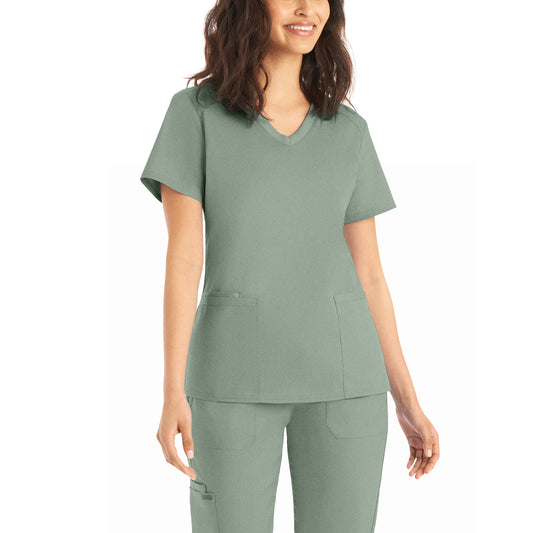 ProFlex LT105 Women's 3 Pocket V Neck Scrub Top Seagrass Image