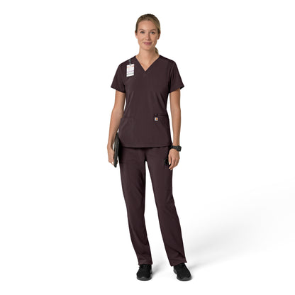 Force Cross-Flex C13210 Women's Flex Panel V-Neck Scrub Top Dark Sepia