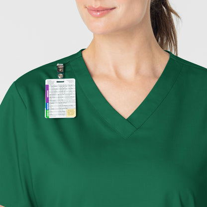 WonderWORK 101 V-Neck Scrub Top Hunter Model Image Alternate | Wink