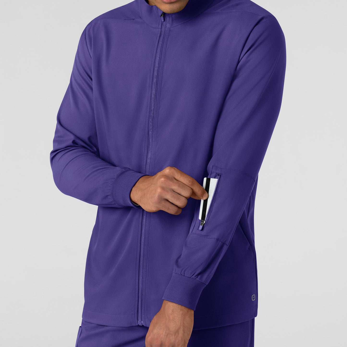 Boundless 8351 Men's Warm Up Scrub Jacket Grape Model Image Alternate | Wink