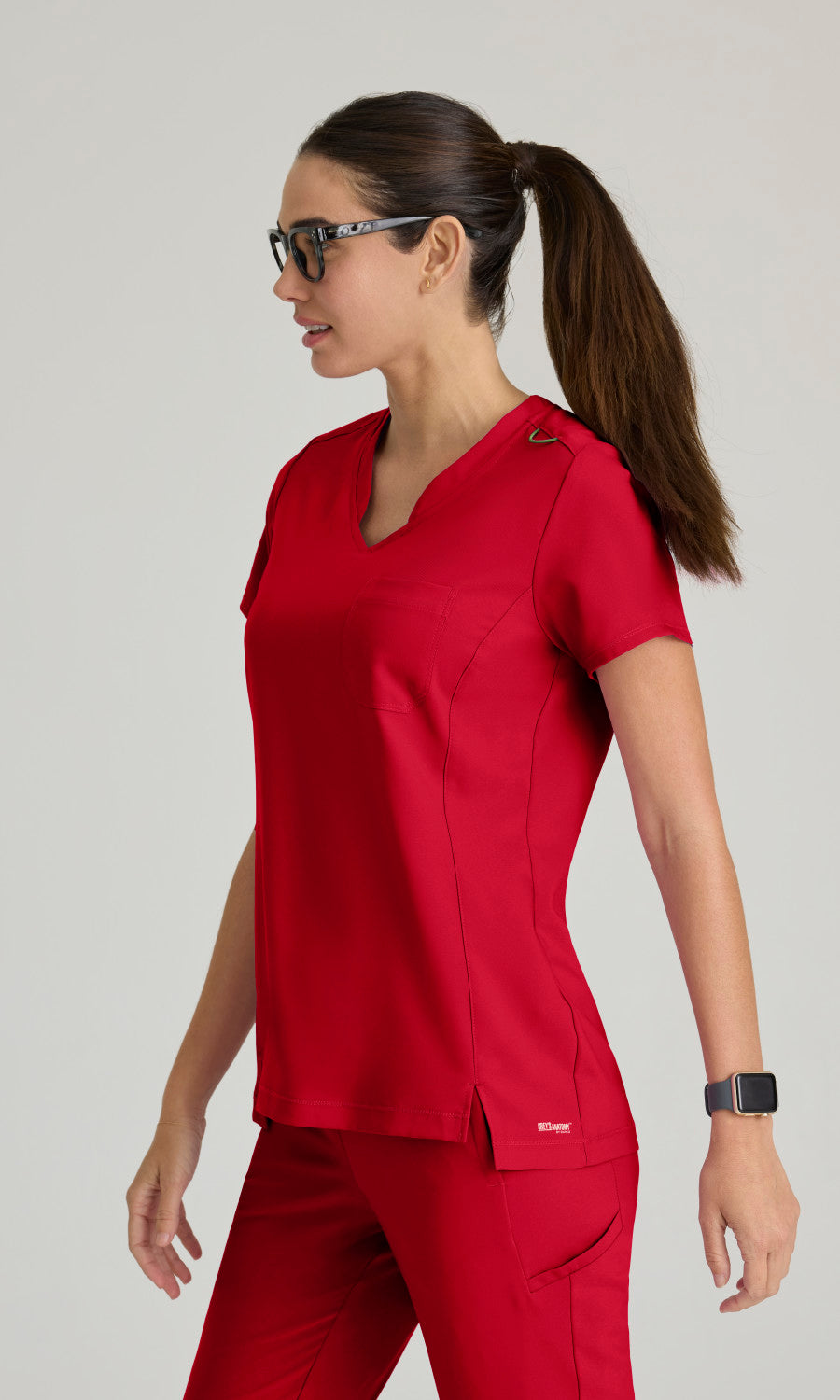 Grey's Anatomy Evolve GSST181 Sway Tuck-In Scrub Top True Red