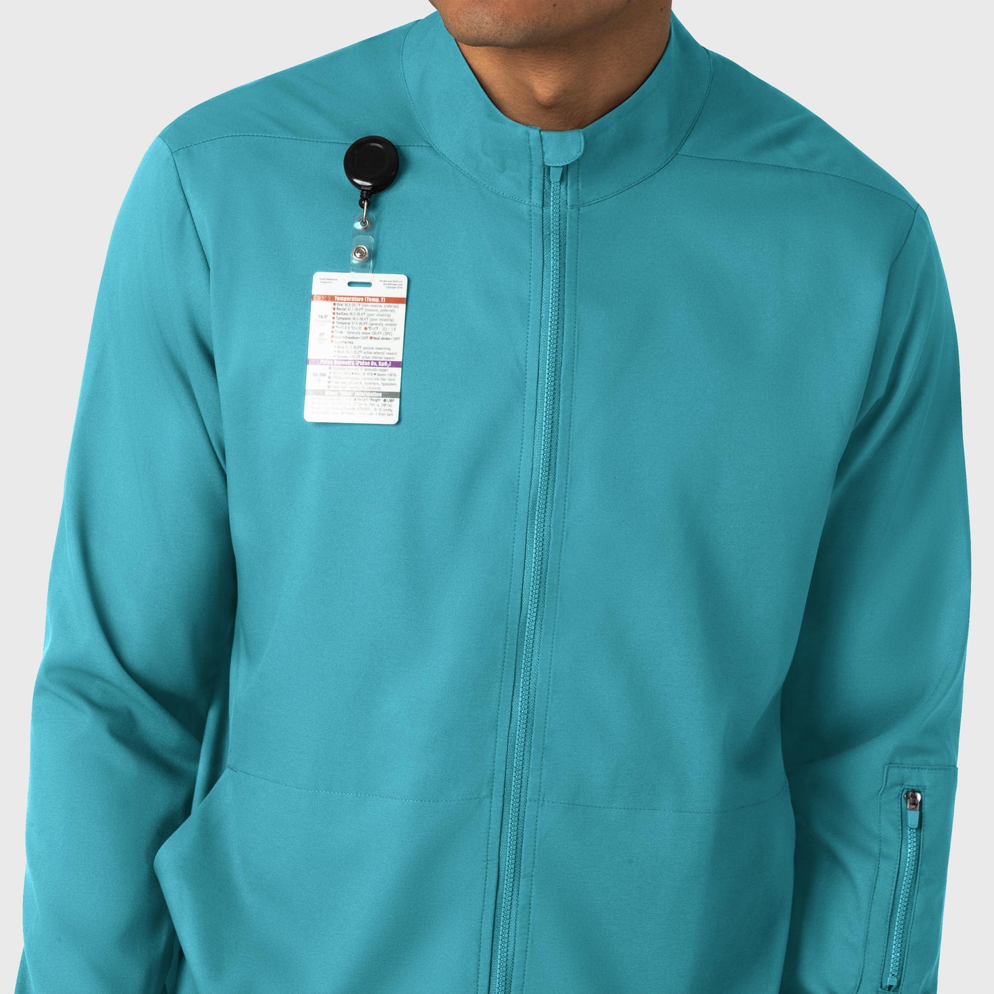 Boundless 8351 Men's Warm Up Scrub Jacket Teal Model Image Alternate | Wink