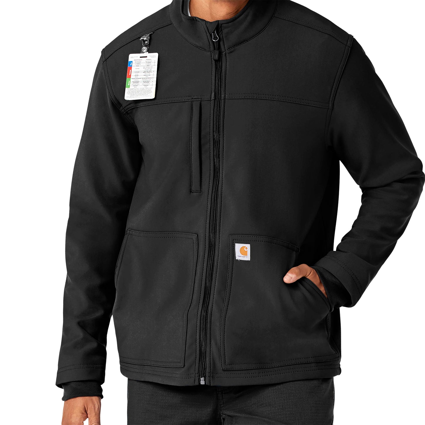 Rugged Flex C80023 Men's Bonded Fleece Jacket Black Model Image Alternate | Carhartt