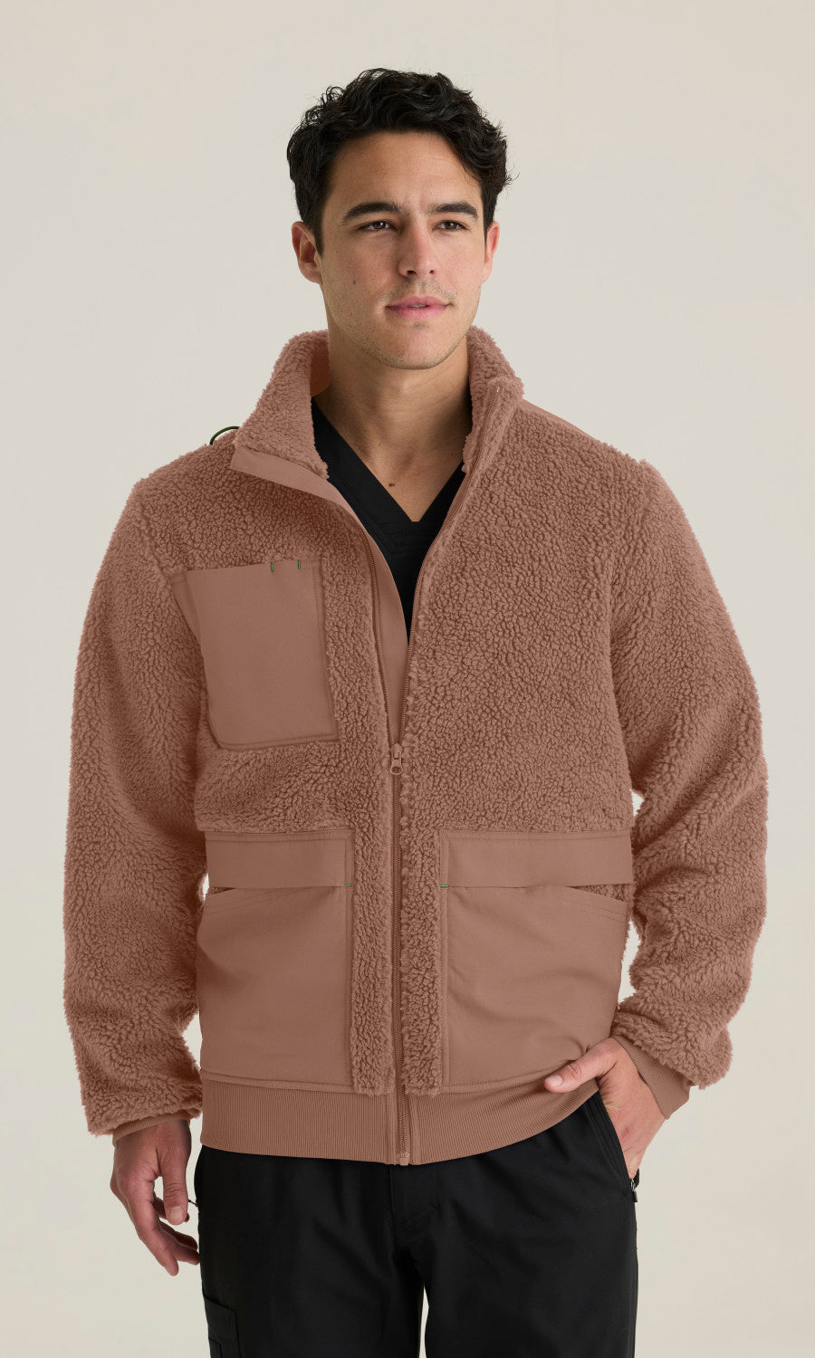 Grey's Anatomy Stretch GRSJ942 Randin Sherpa Jacket Brownstone - front