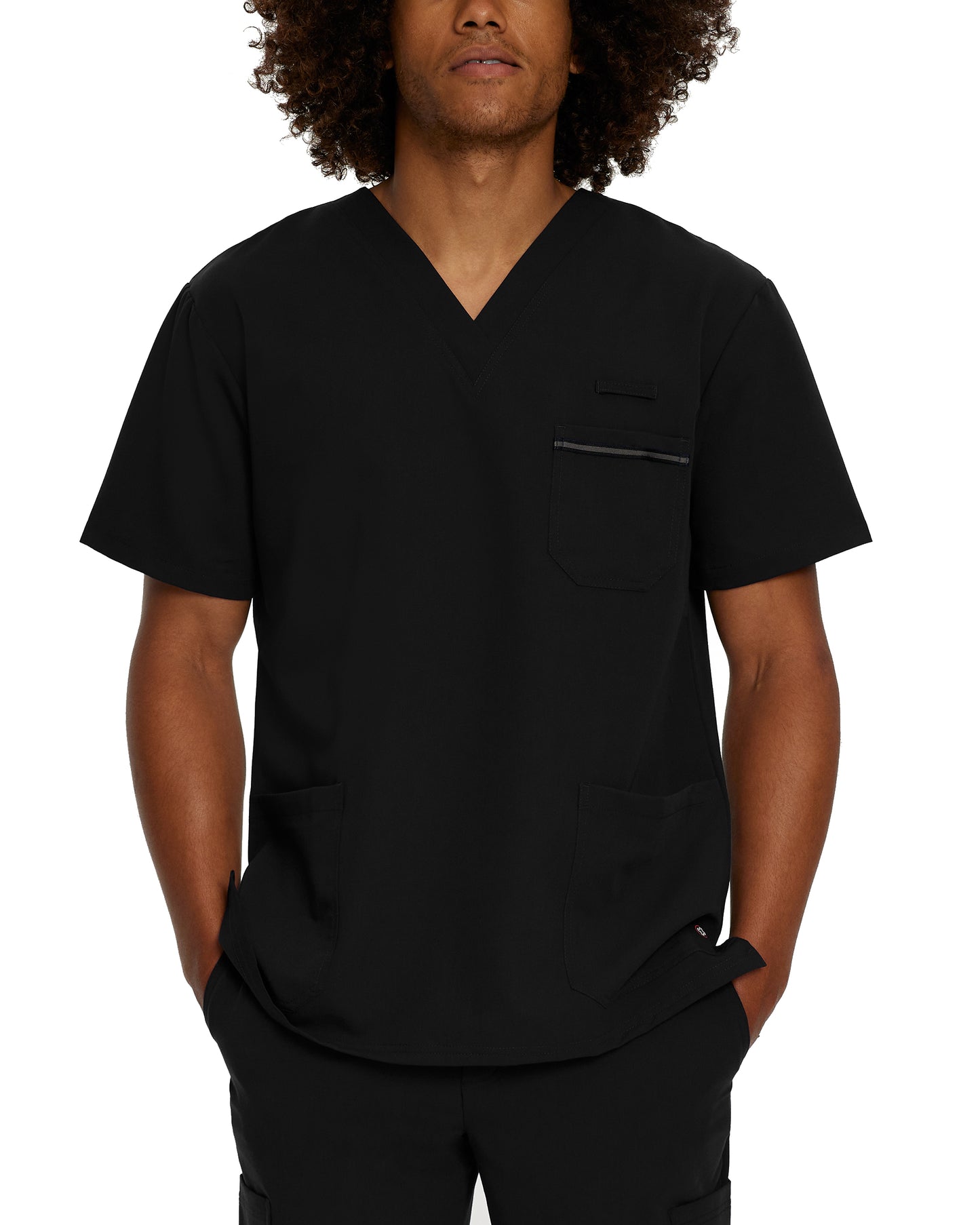 V-Tess 2207 Men's 3 Pocket V Neck Scrub Top Black Image