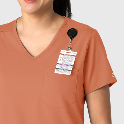 Boundless 6151 Tuck-In Scrub Top Terracotta Model Image Alternate | Wink